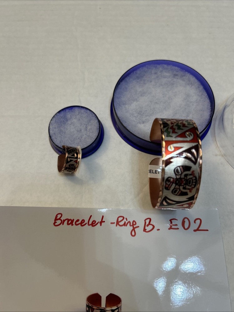 Colorful Copper Ring and Bracelet Set (E02)