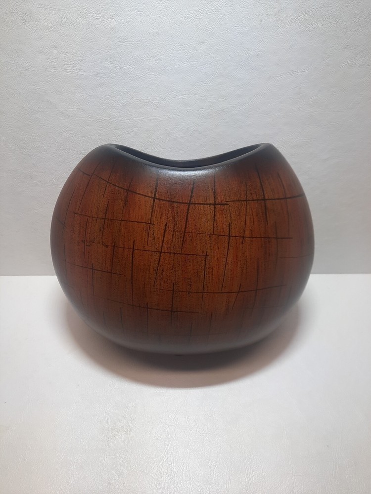 Ceramic Faux Wood Vase