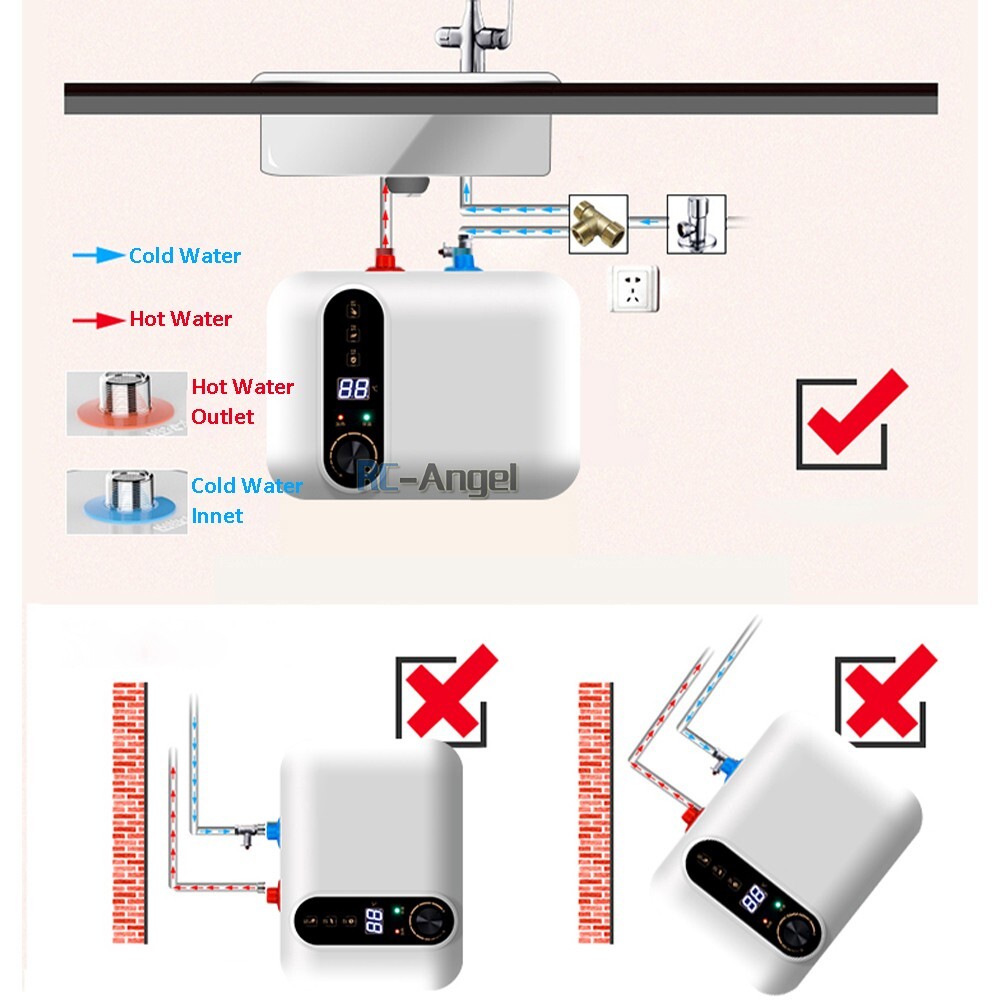 Instant Electric Hot Water Heater Shower Compact Mini-Tank Storage RV 10L 110V