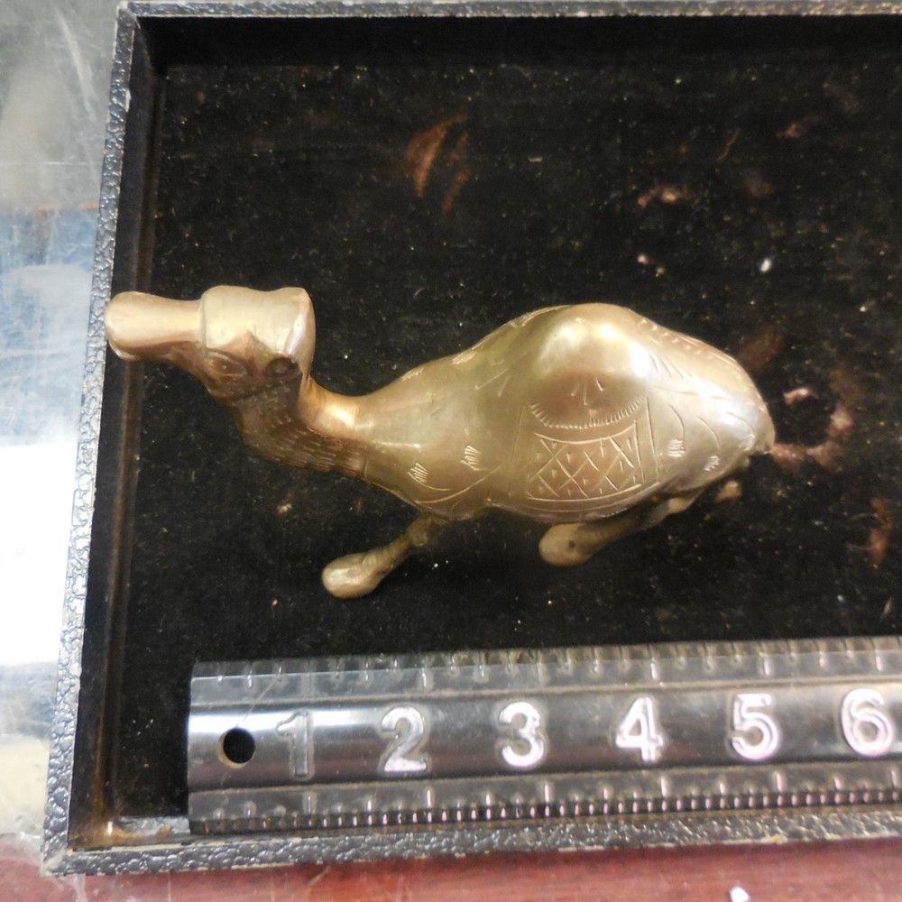 Solid brass 4" Camel Etched Figurine