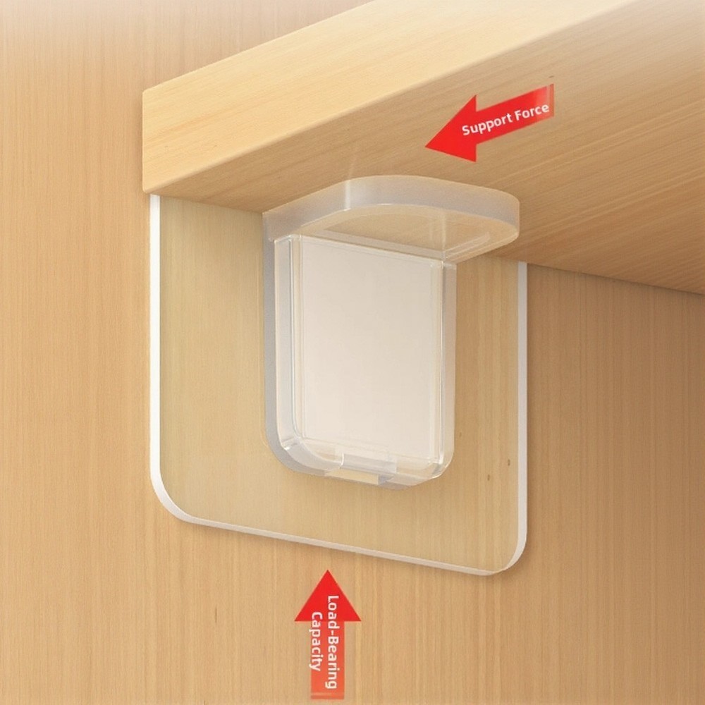 Transparent Shelf Support Nails 16 Pack 7x7cm for Hard Smooth Surfaces