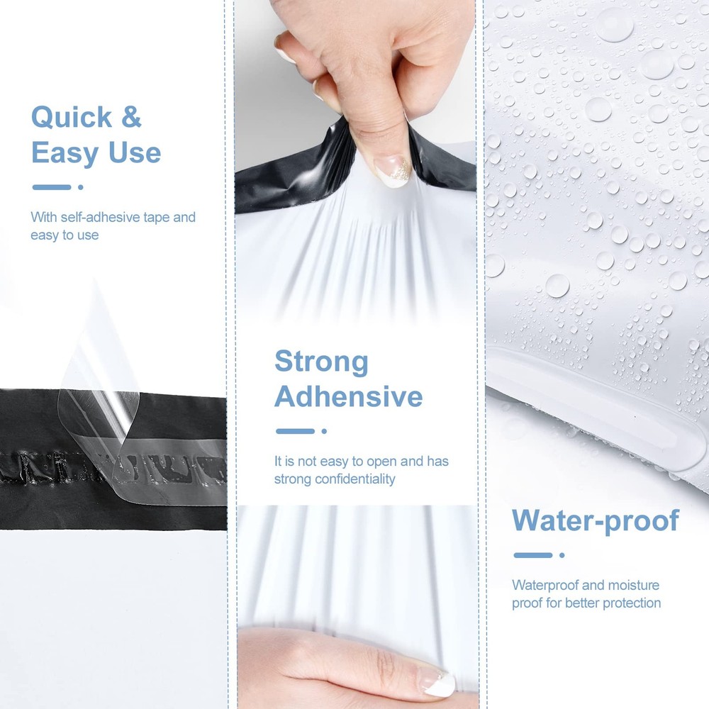 Metronic Poly Mailers 10x13 100 PC, Small White Shipping 100PC,