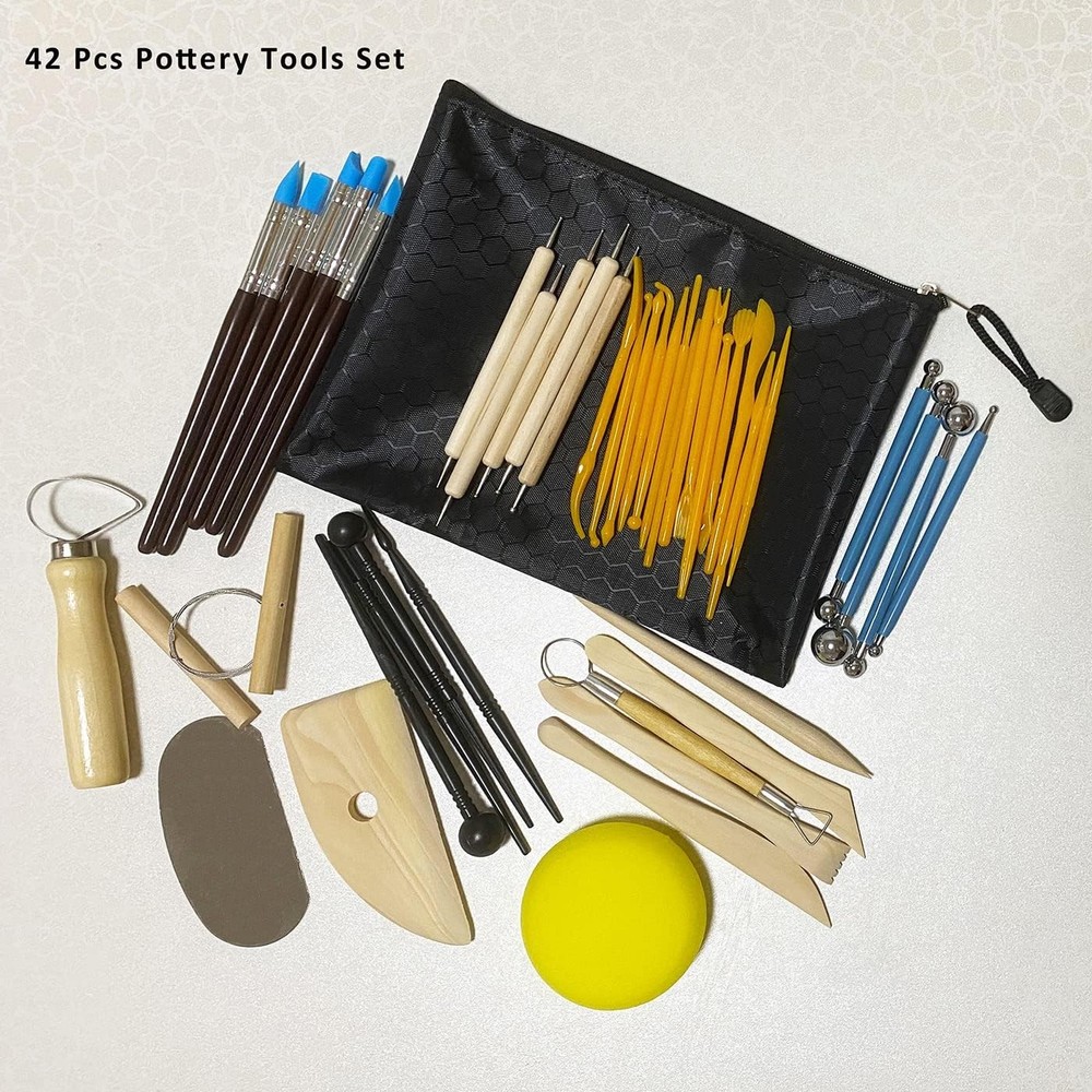 Natural Air-Dry Modeling Clay - Pottery Sculpting Tool Set ...