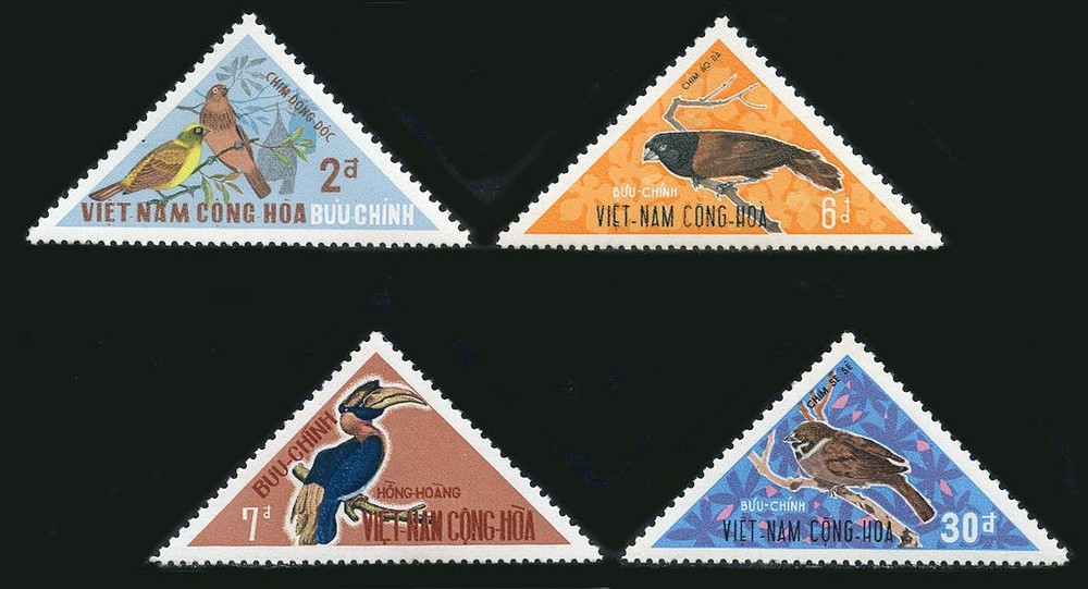 Vietnam: 1970 Birds Triangles (364-367) Mint