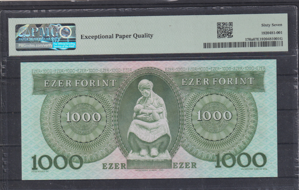 Hungary 1000 Forint 1992 UNC PMG 67
