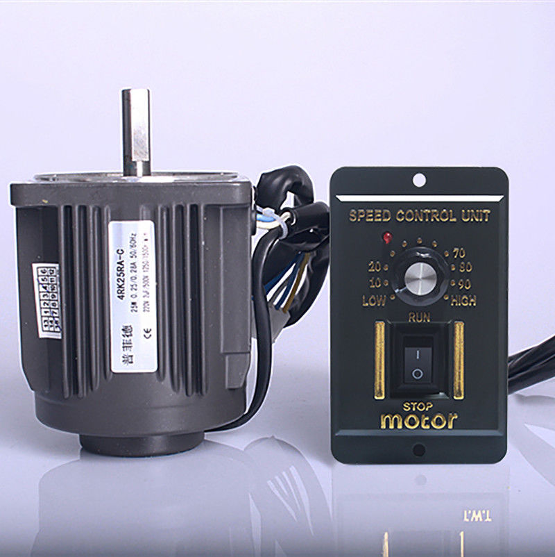 25W 1250rpm Optical Axis Deceleration Geared AC Motor with Speed Controller