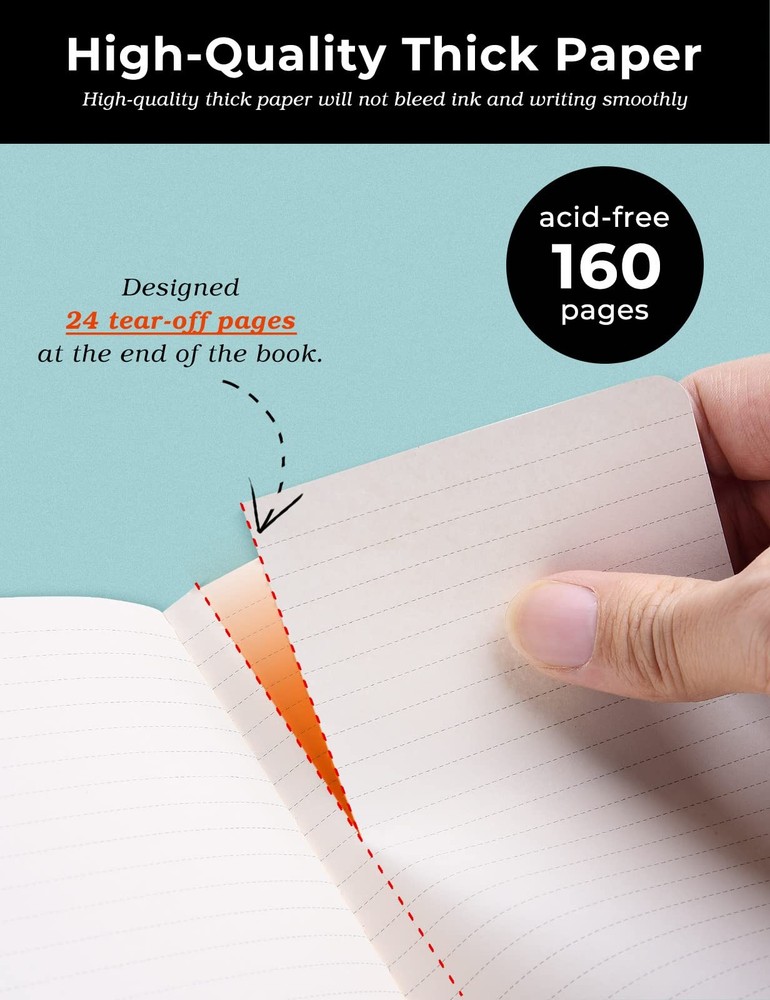 AISBUGUR Pocket Notebook Small 2-Pack, 3.7" x 2pack, 1Black 1Brown