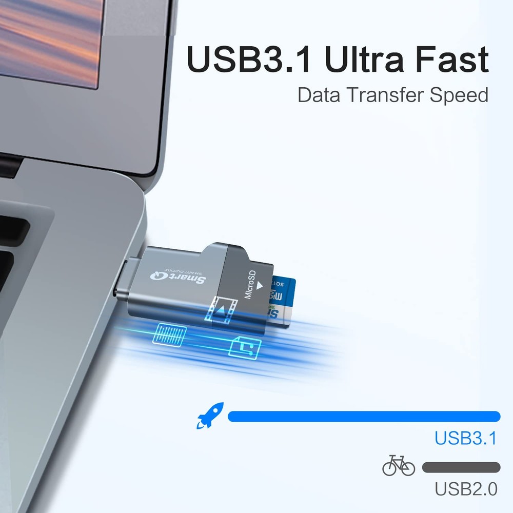 C356 Type-C MicroSD Card Reader with USB 3.0 Super Speed Technology, Supports