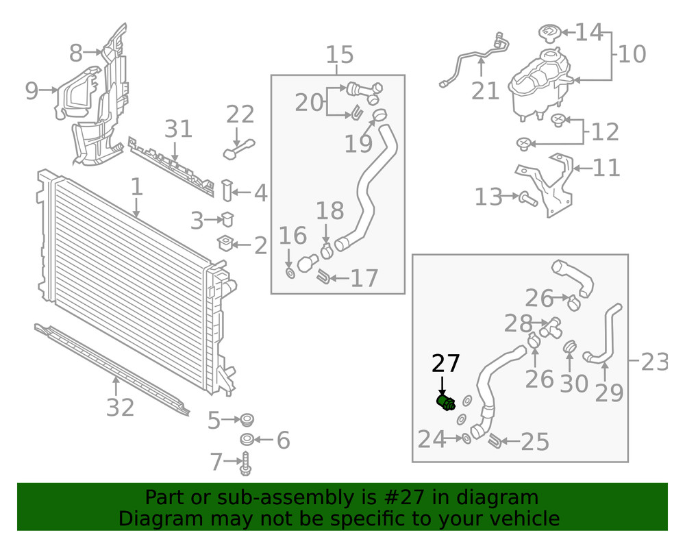 Genuine Engine Coolant Temperature Sensor 079-919-523-J