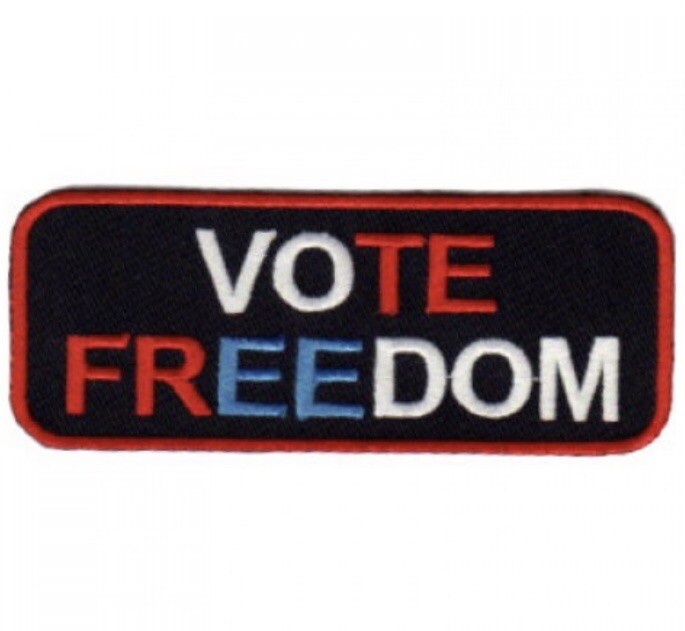 VOTE FREEDOM USA EMBROIDERED IRON ON PATCH