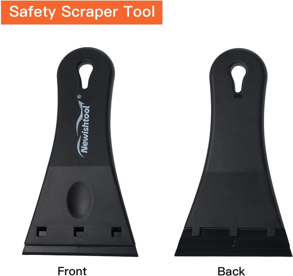 Plastic Razor Blade Scraper with 3 Inch Big Blade, 2 Pack Plastic Blade Scraper