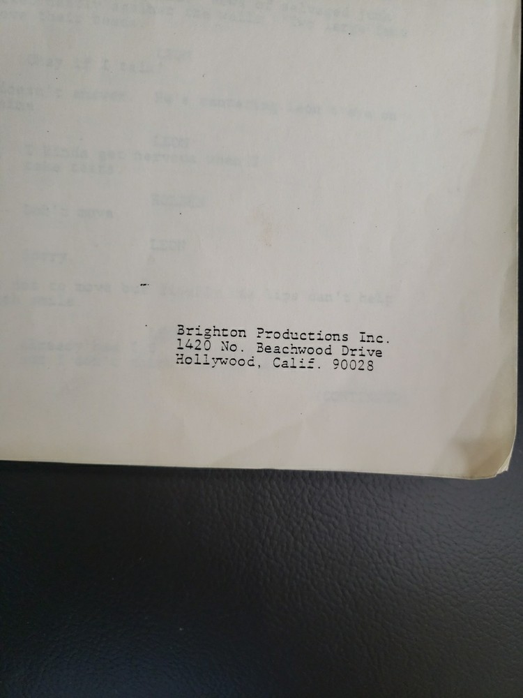 AN EARLY SCRIPT FROM "BLADE RUNNER." WARNER BROS. July 1980 Ridley Scott