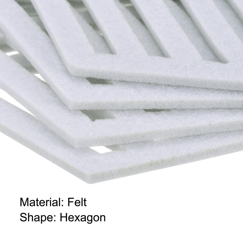 Felt Coasters 12pcs Hexagonal Mat Tampons Coasters, White