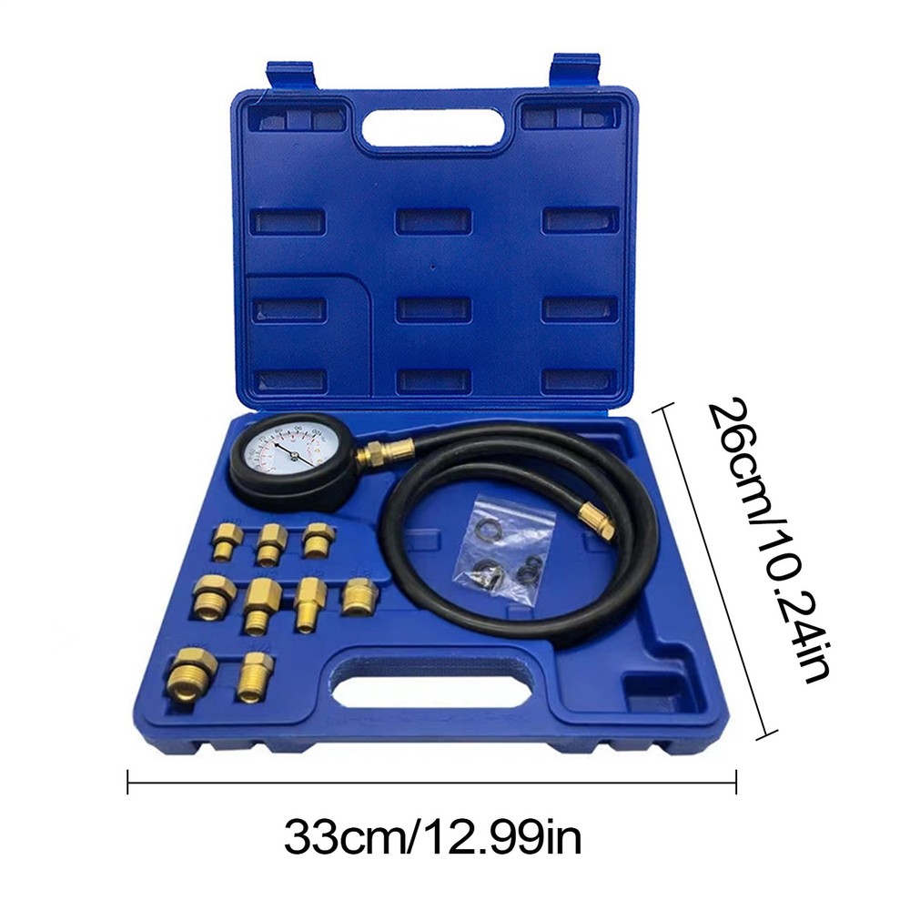 Oil Pressure Tester Tool Engine Compression Gauge Detector Double Scale Automoti