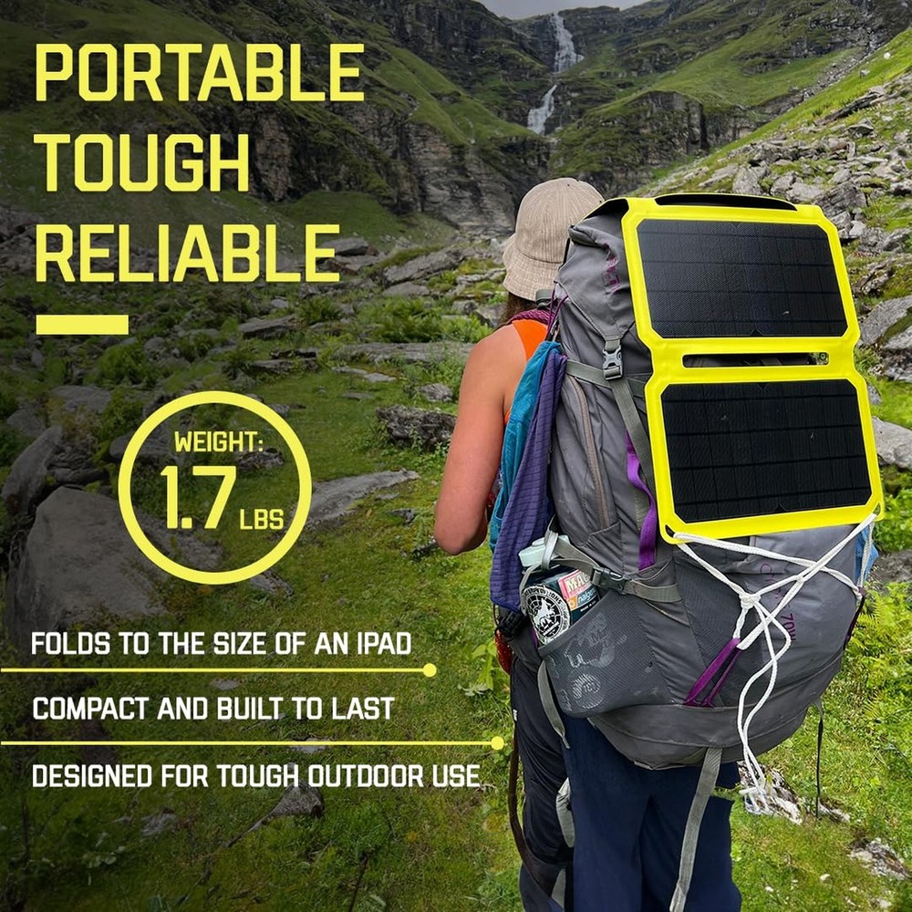 SunJack – 25 Watt Foldable Solar Panel, ETFE Monocrystalline Portable Sola