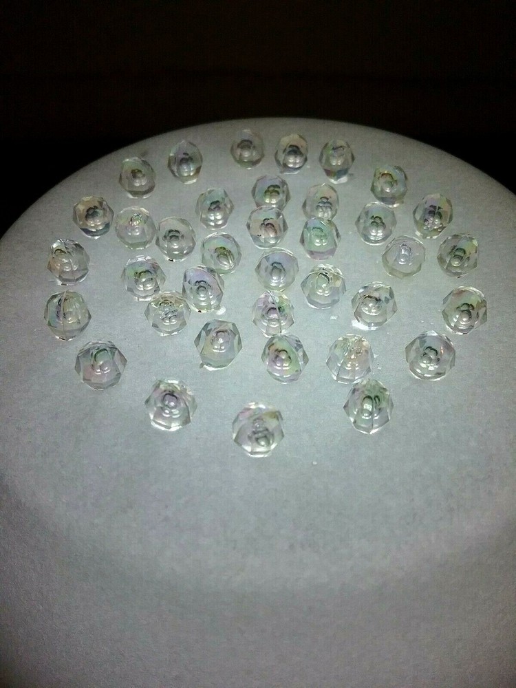 63 Clear 7mm Round Globe Pins for Ceramic Christmas Trees