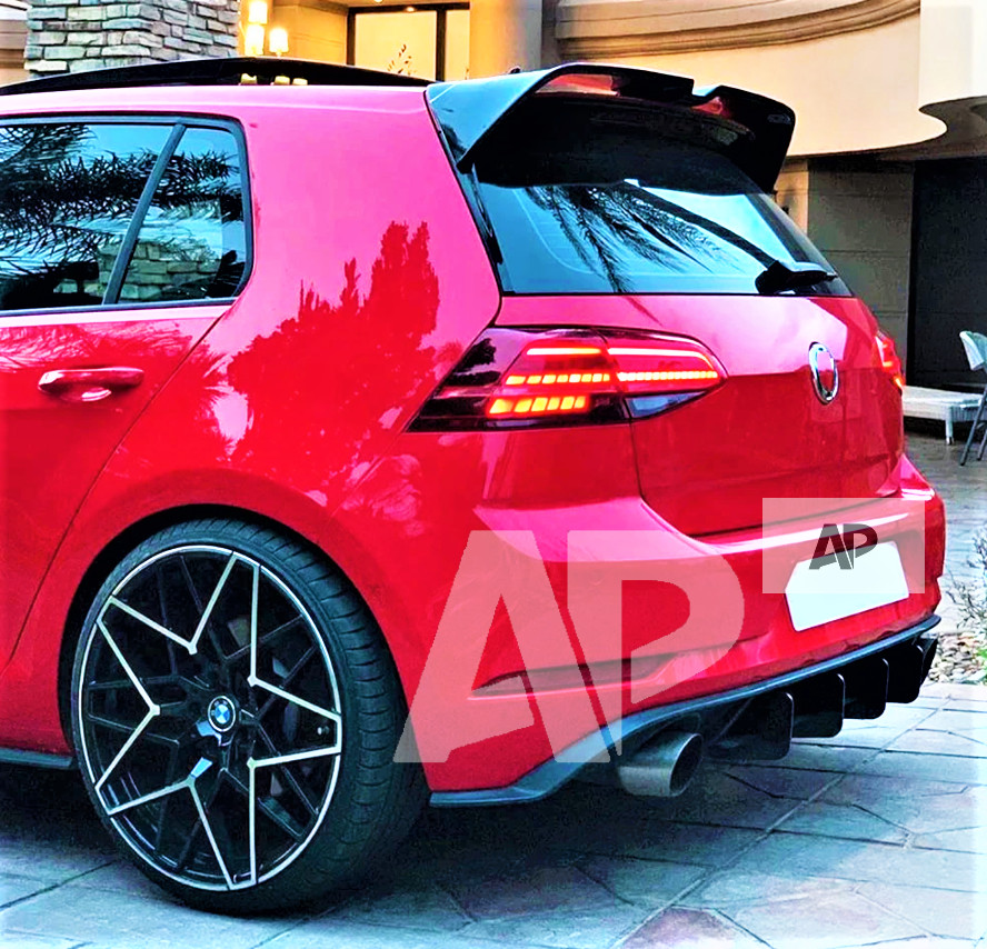 VW Golf GTI MK7.5 Rear Blade Fin Diffuser & Side Splitters Spoiler Body Kit