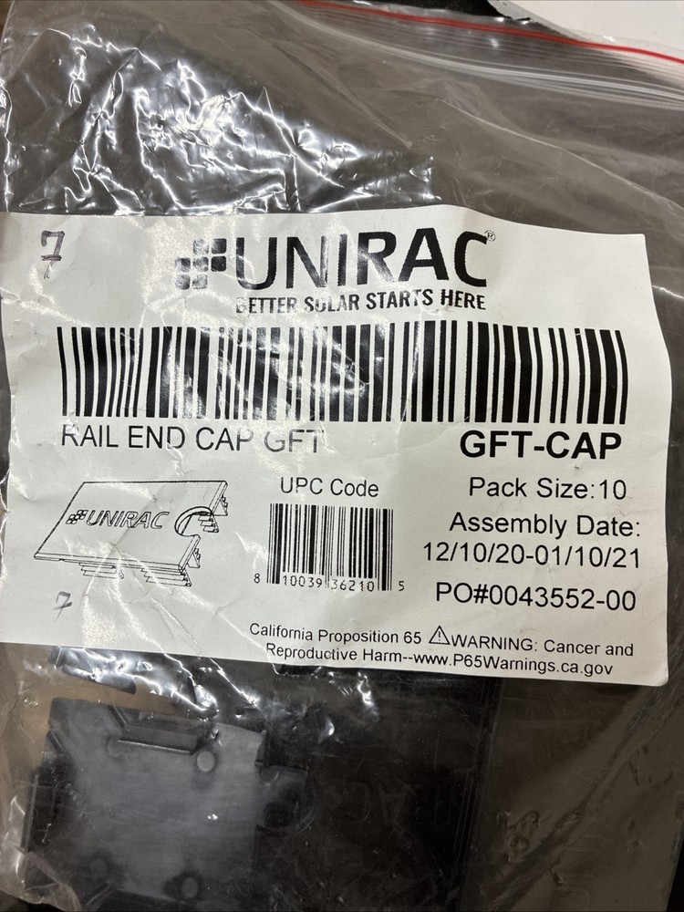 Unirac solar rail end cap GFT