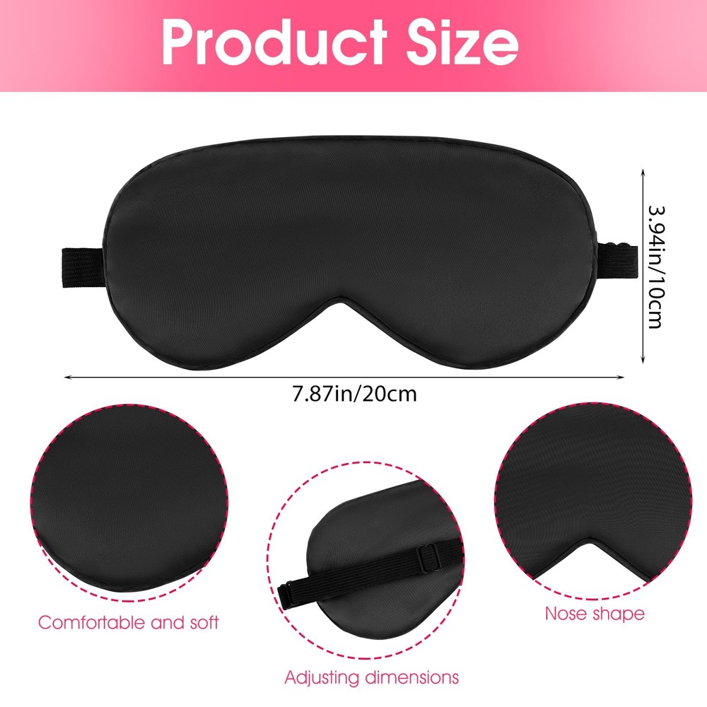 4 Pack Silky Sleep Mask Eye Covers Satin Blindfold with Adjustable Strap