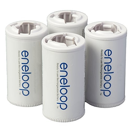 C size battery adapters use with aa rechargeable cells 4 pack