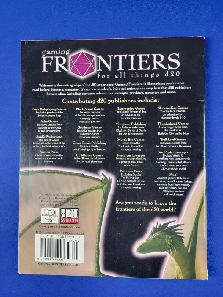Gaming Frontiers for All Things d20 Volume 1
