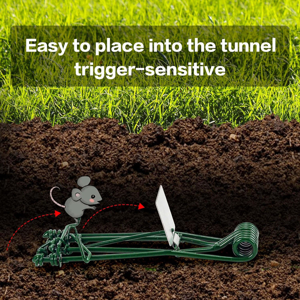 10 Pack Gopher Traps - Reusable Metal Gopher Trap, Easy Set Weather Proof Mole V