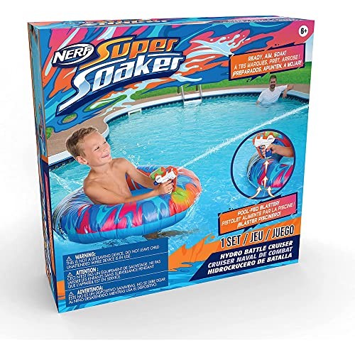 Super Soaker Ride-On Cruiser – Inflatable Pool Float with Pool Hydro Battle