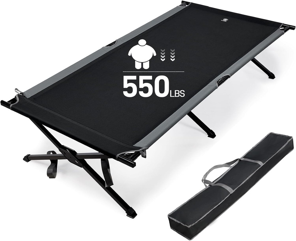 EVER ADVANCED Extra Wide Camping Cot for Adults Oversized XXL Sleeping Cots Fold