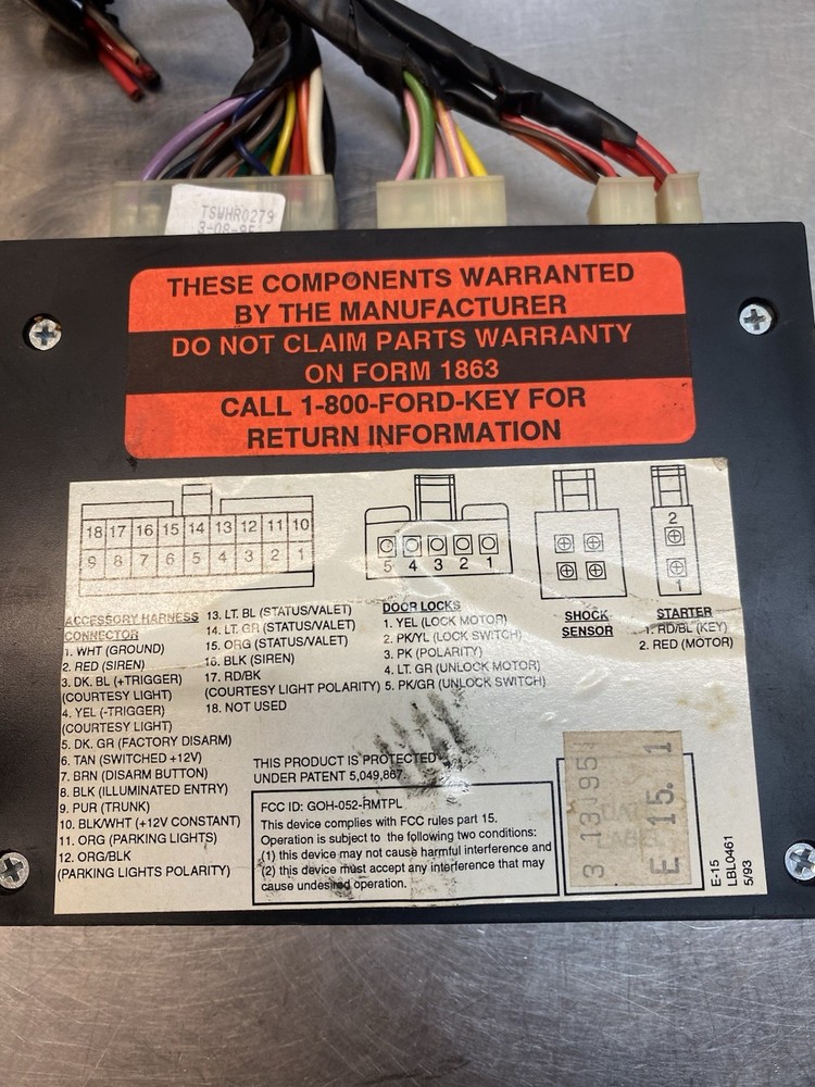 Ford Vehicle Security System Not tested