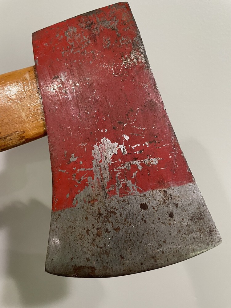 Vintage Red Short Handle Axe Hatchet Hand Chopping Tool