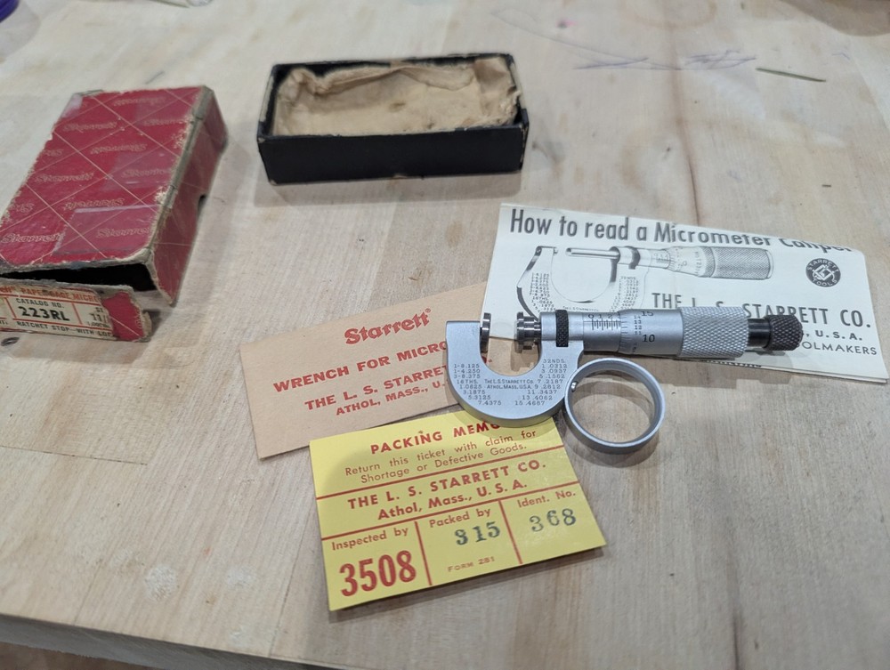 Starrett No.223RL Paper Micrometer