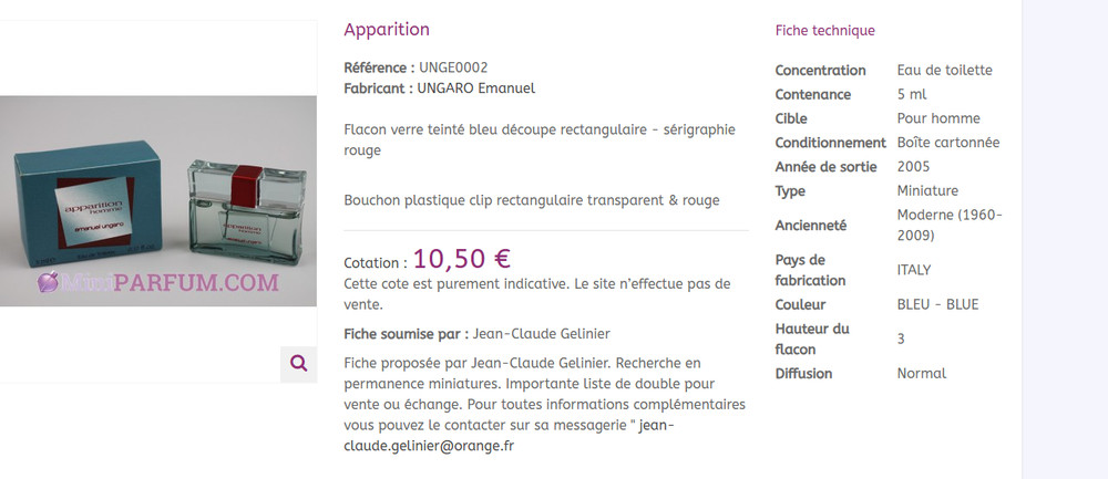 LOT MINIATURE DE PARFUM