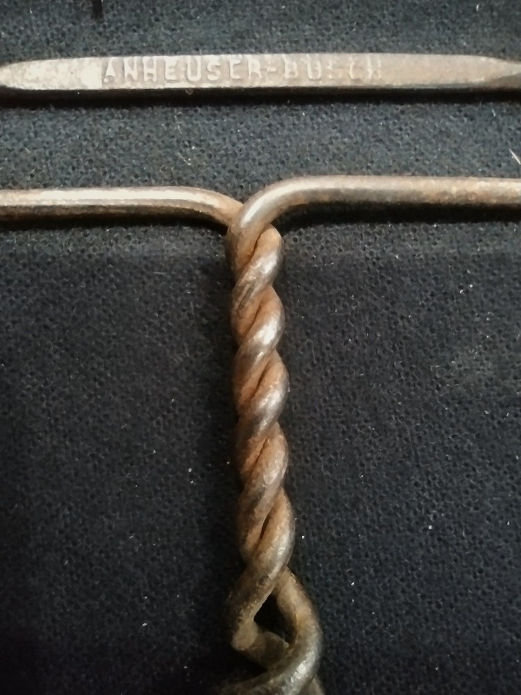ANHEUSER BUSH ADVERTISING CORKSCREW DOUBLE POINTED HELIX TWISTED WIRE WILLIAMSON