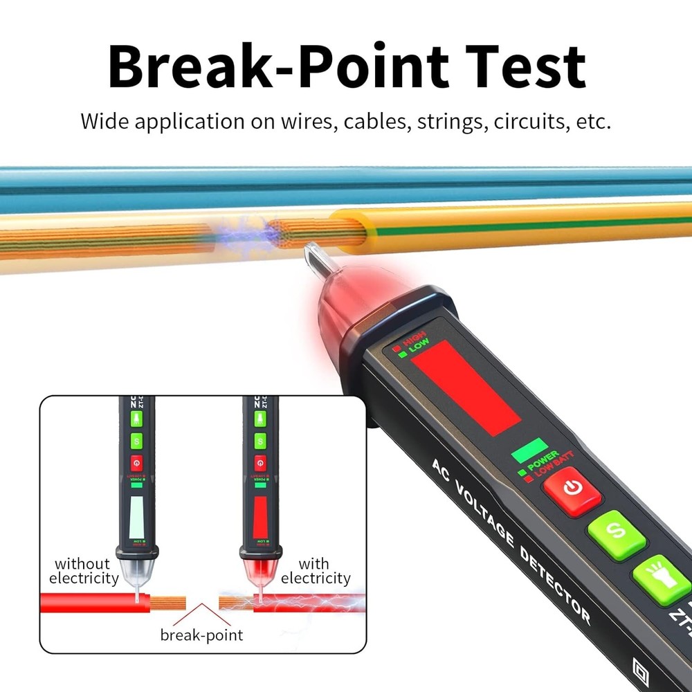 Non-Contact Voltage Tester - Dual Range AC Voltage Tester with Flashlight