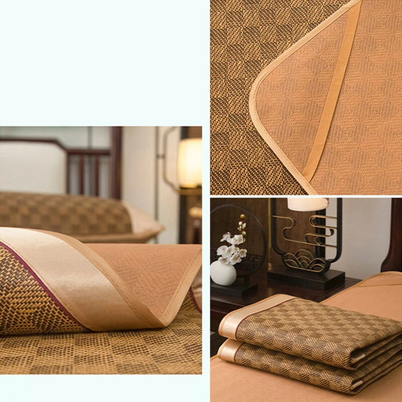 Summer Sleeping Mat For Bed Rattan Foldable Nature Bamboo Cool Bed Mat Pad