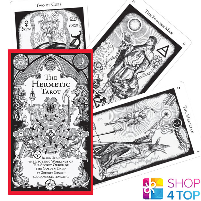 HERMETIC TAROT DECK CARDS ESOTERIC TELLING WHITE BLACK US GAMES SYSTEMS