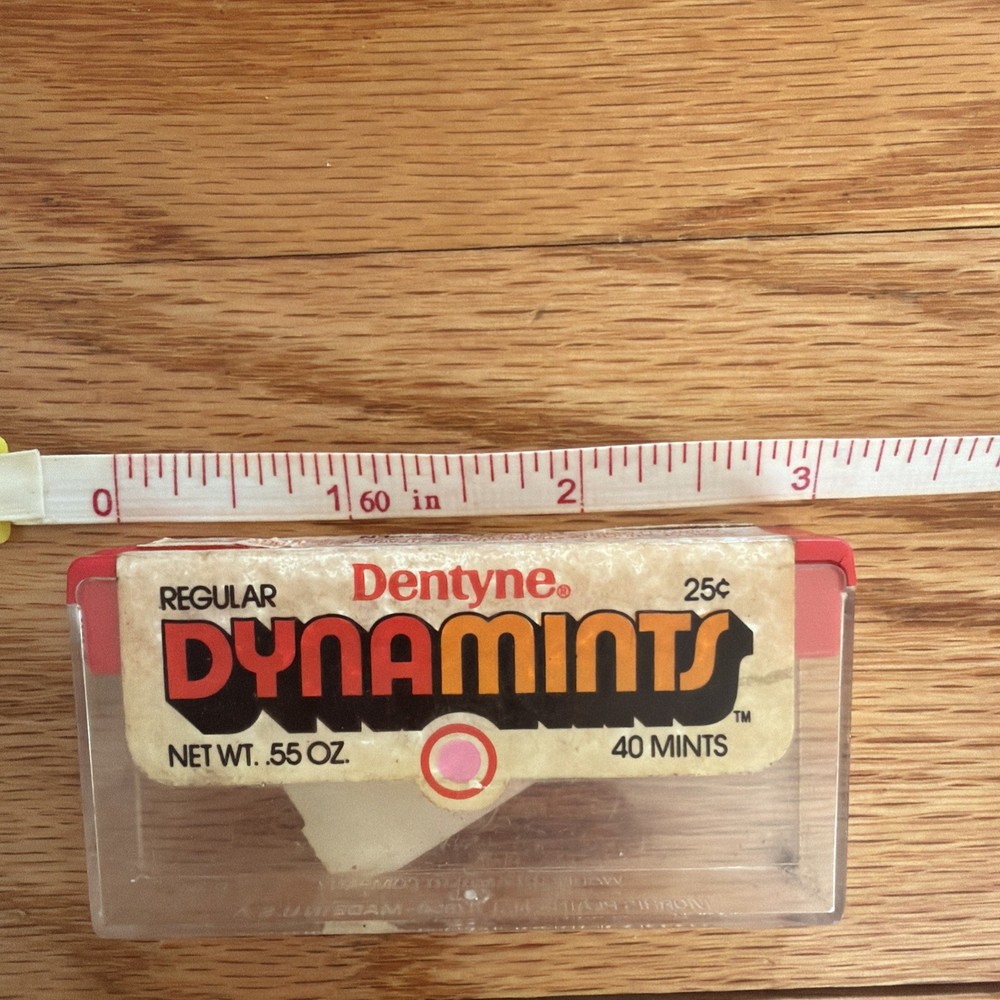 Vintage Dentyne Dynamints Plastic Mint Candy Container 1970s or 80s