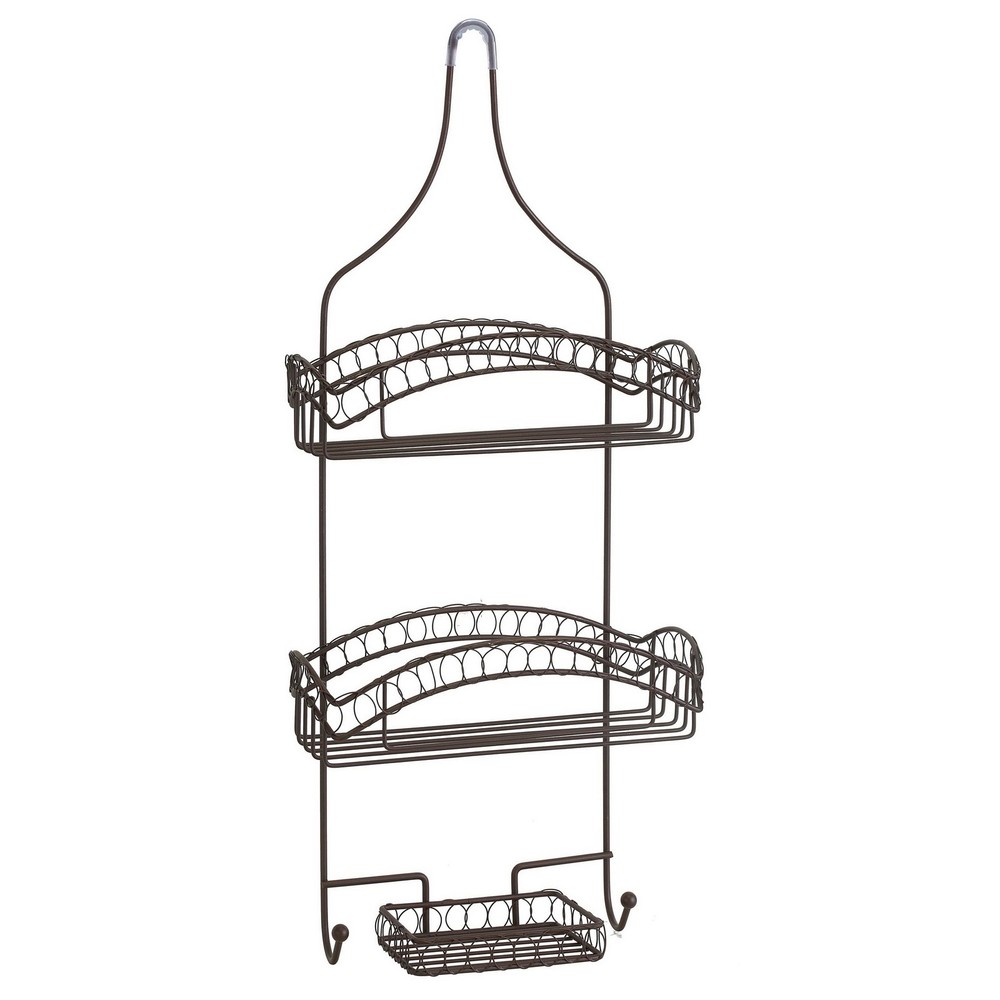 Shower Caddy Iron Curls Design Bronze