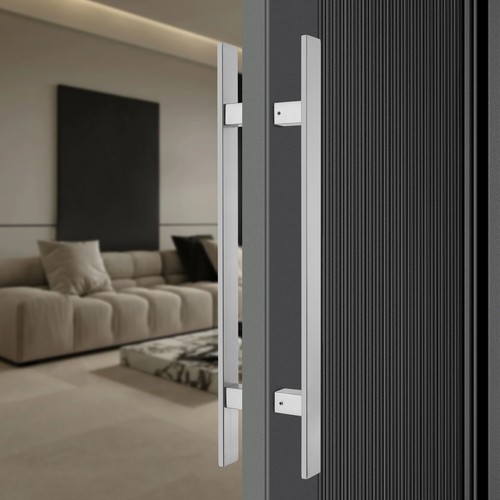 Stainless Steel Double Sided Push Pull Door Handle, H-shaped Door Pull Handle