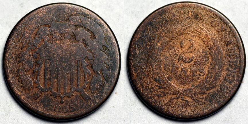 1865 Two Cent Piece