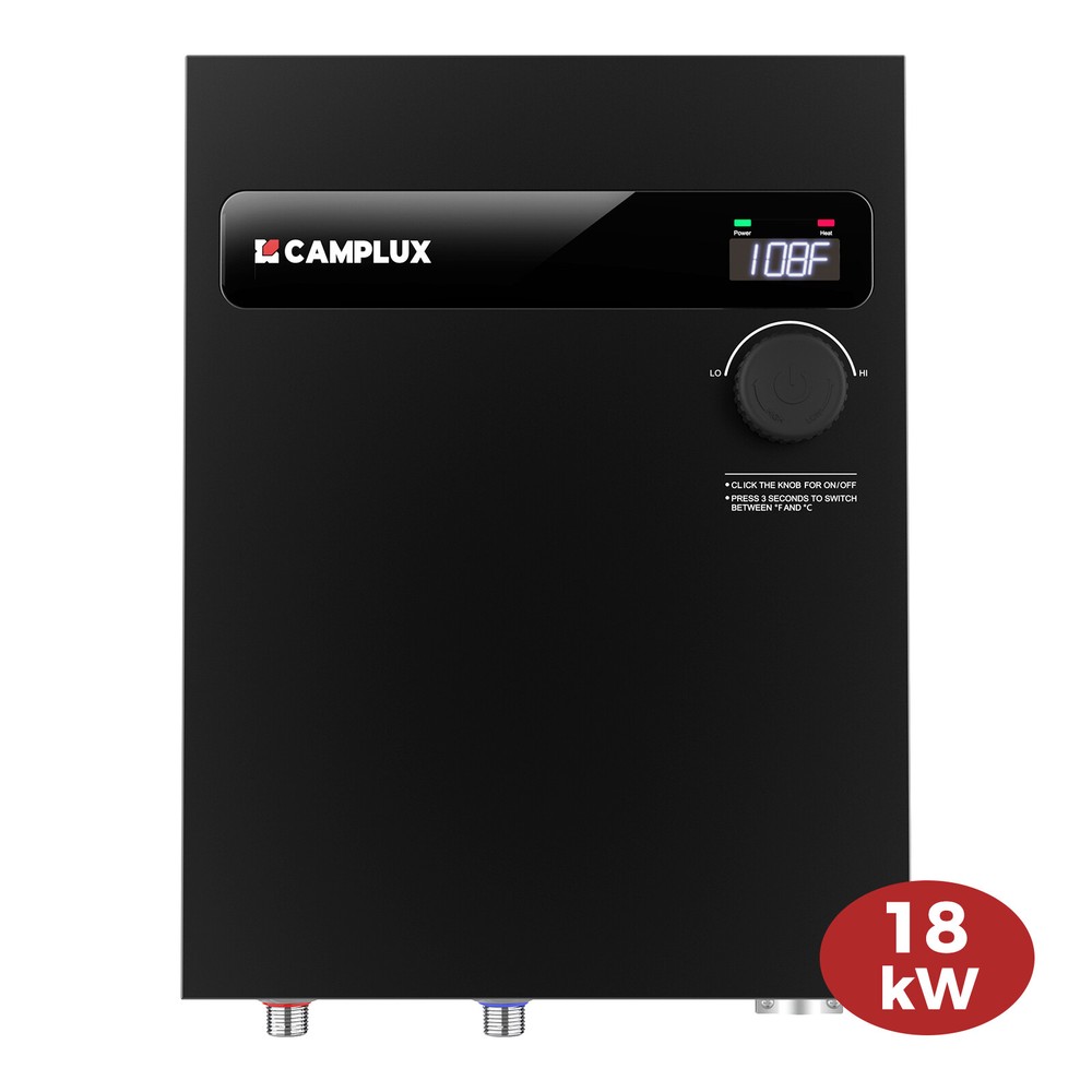 CAMPLUX Tankless Water Heater Electric 8/14/18/27kW 240V for Whole House Shower