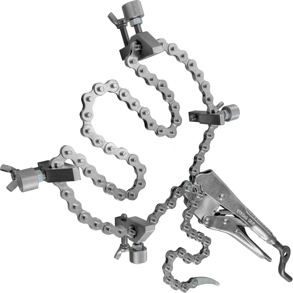 Versatile Adjustable Pipe Alignment Pliers with 48" Chain & Stainless Contacts