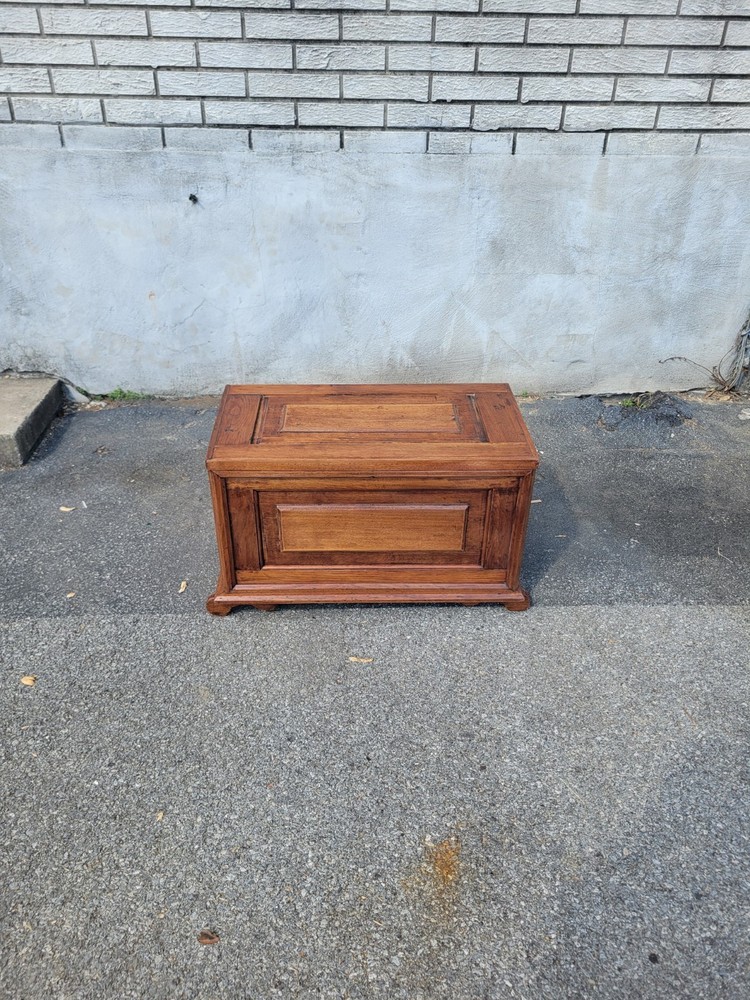19th Century Antique Solid Walnut Storage Box - Handmade Primitive Trunk