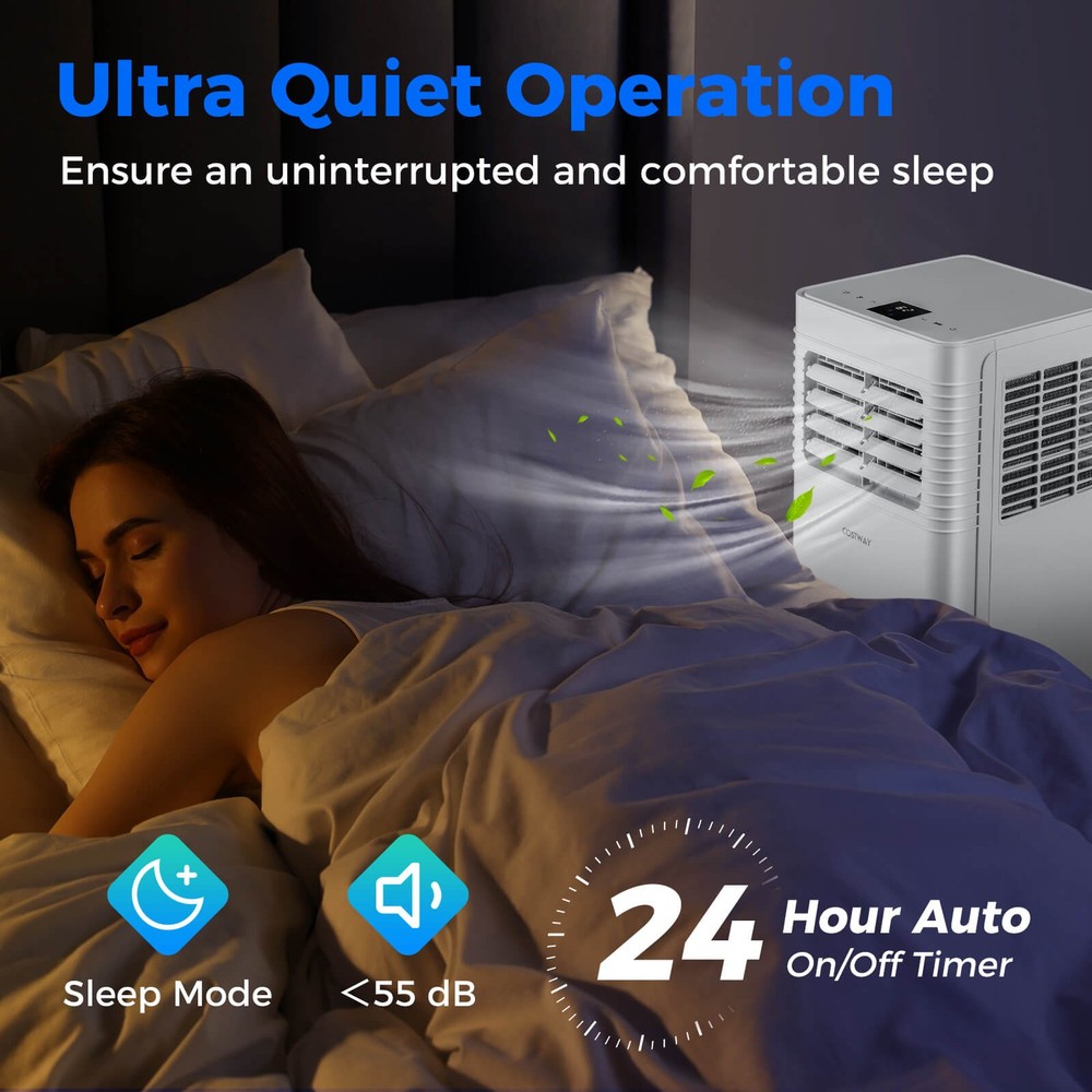 Portable Air Conditioner 8000 BTU 3 in 1 AC Unit w/Fan & Dehumidifier Sleep Mode