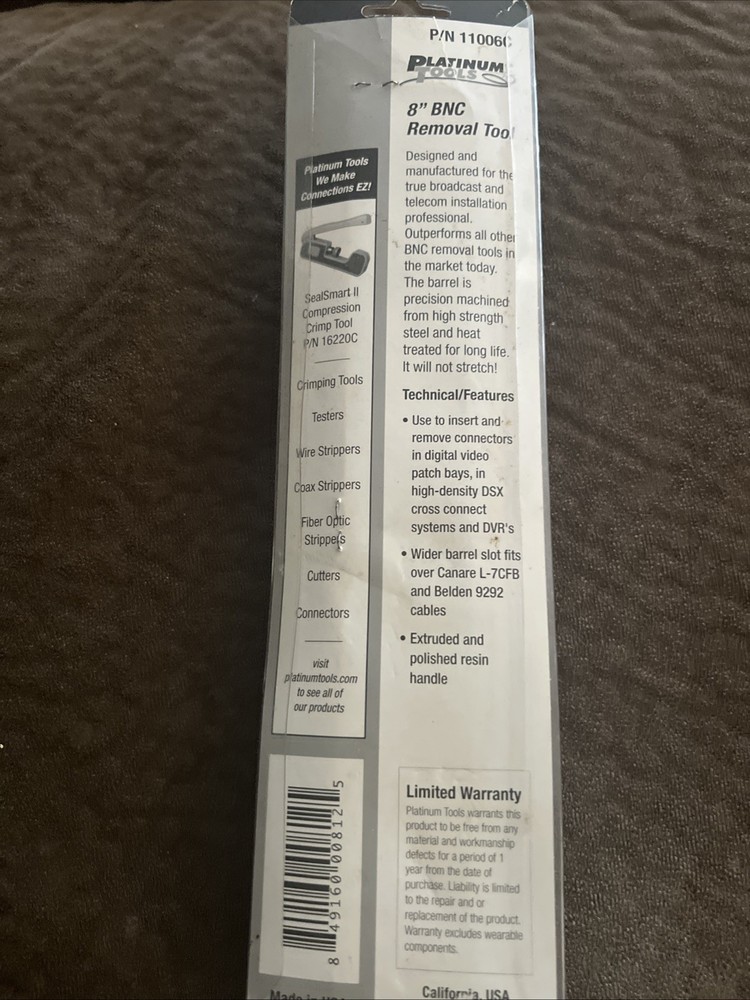 11006C Platinum Tools Bnc Removal Tool