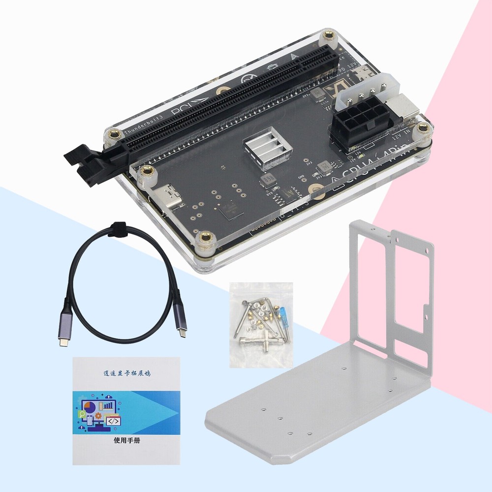 Graphics Card Dock External GPU Dock & USB4 Data Cable & Bracket for Thunderbolt