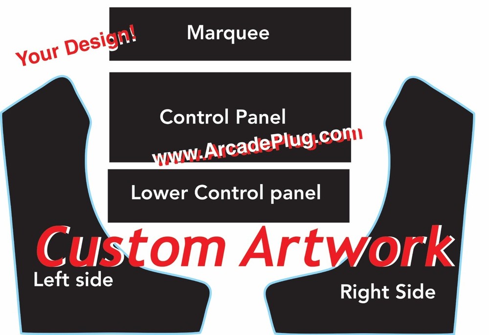 Custom - Design Your Own -  Bartop Arcade Artwork Service - Vinyl Wrap
