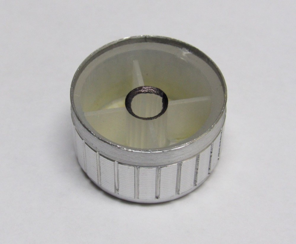 Silver 6mm-Stem Knob & White Wall Plate for M&S Volume Control