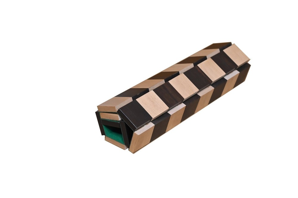 Combo Chess Set Reproduced Man Ray Pieces With Rollup Board & Storage Box