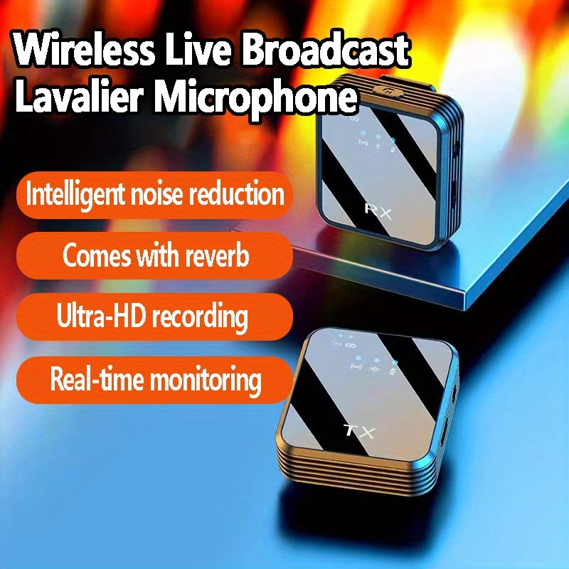 3 in 1 Microphone for iPhone/Android/Camera, Wireless Lavalier Black-3in1